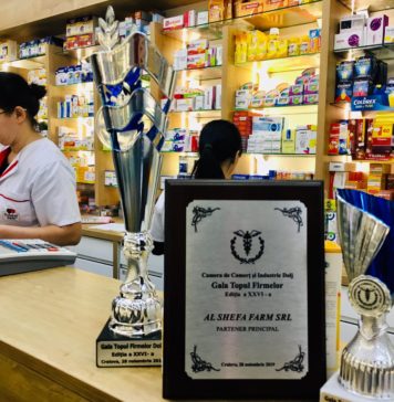 “Al Shefa Farm”- excelență în afaceri! Lanțul de farmacii s-a clasat şi anul acesta pe locul I la Gala “Topul Firmelor din Dolj”