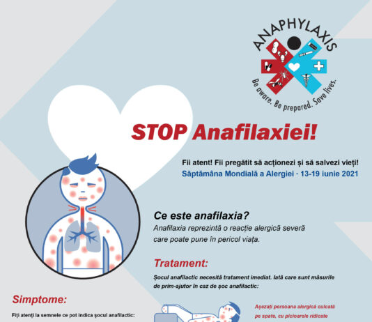 Societatea Română de Alergologie și Imunologie Clinică (SRAIC) se alătură Organizației Mondială a Alergiilor (WAO) în campania STOP Anafilaxiei!