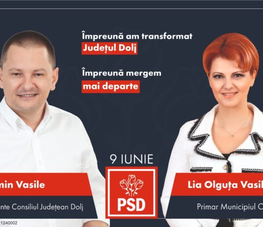 Lia Olguța Vasilescu și Cosmin Vasile își continuă marile proiecte pentru dezvoltarea Craiovei și a județului Dolj